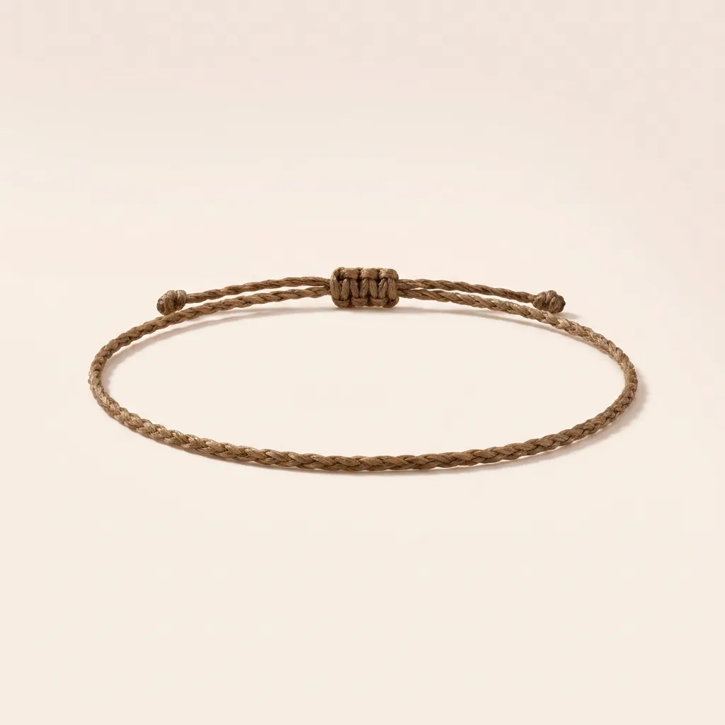 Wax Cord Anklet with Sliding Clasp