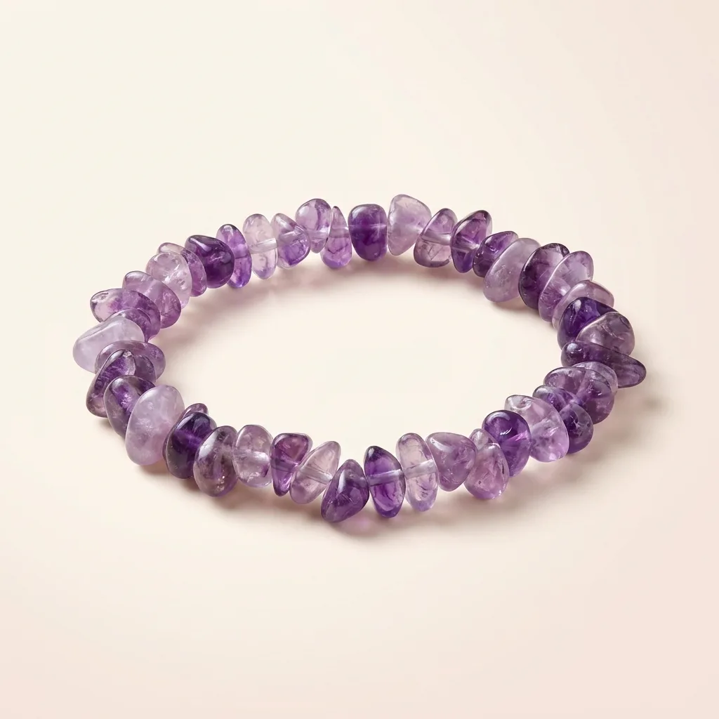 Natural Amethyst Gemstone Chip Bracelet