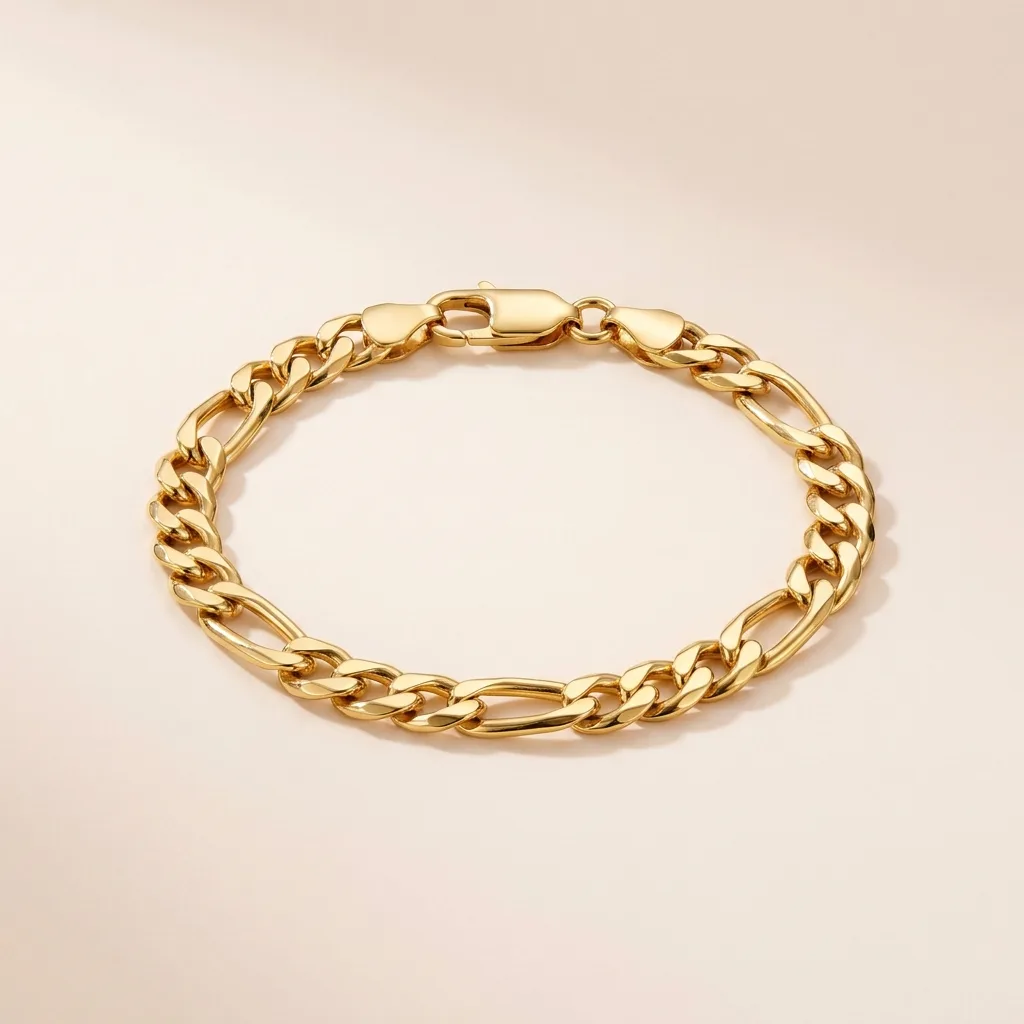 Gold-Plated Figaro Chain Bracelet