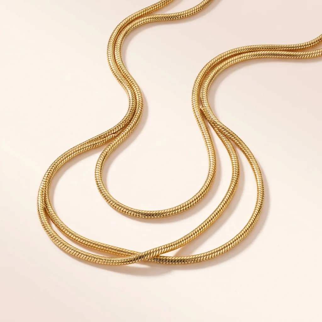 Round Snake Chain, Gold-Plated (18 Inch)