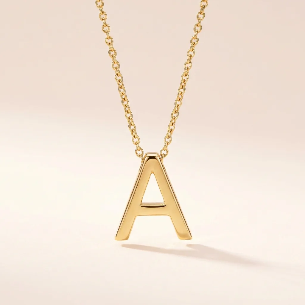 Initial Letter Pendant Necklace, Gold-Plated