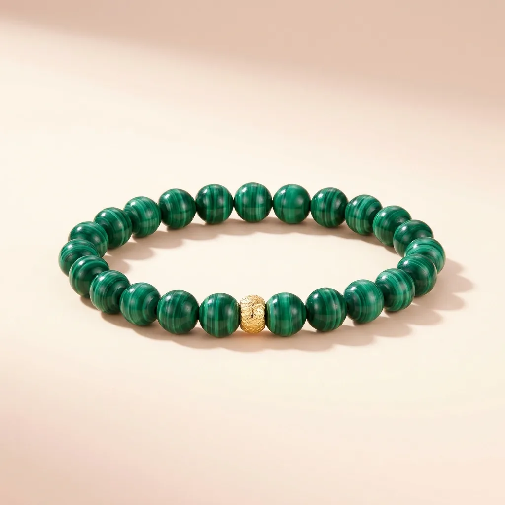 Malachite-Style Bead Bracelet