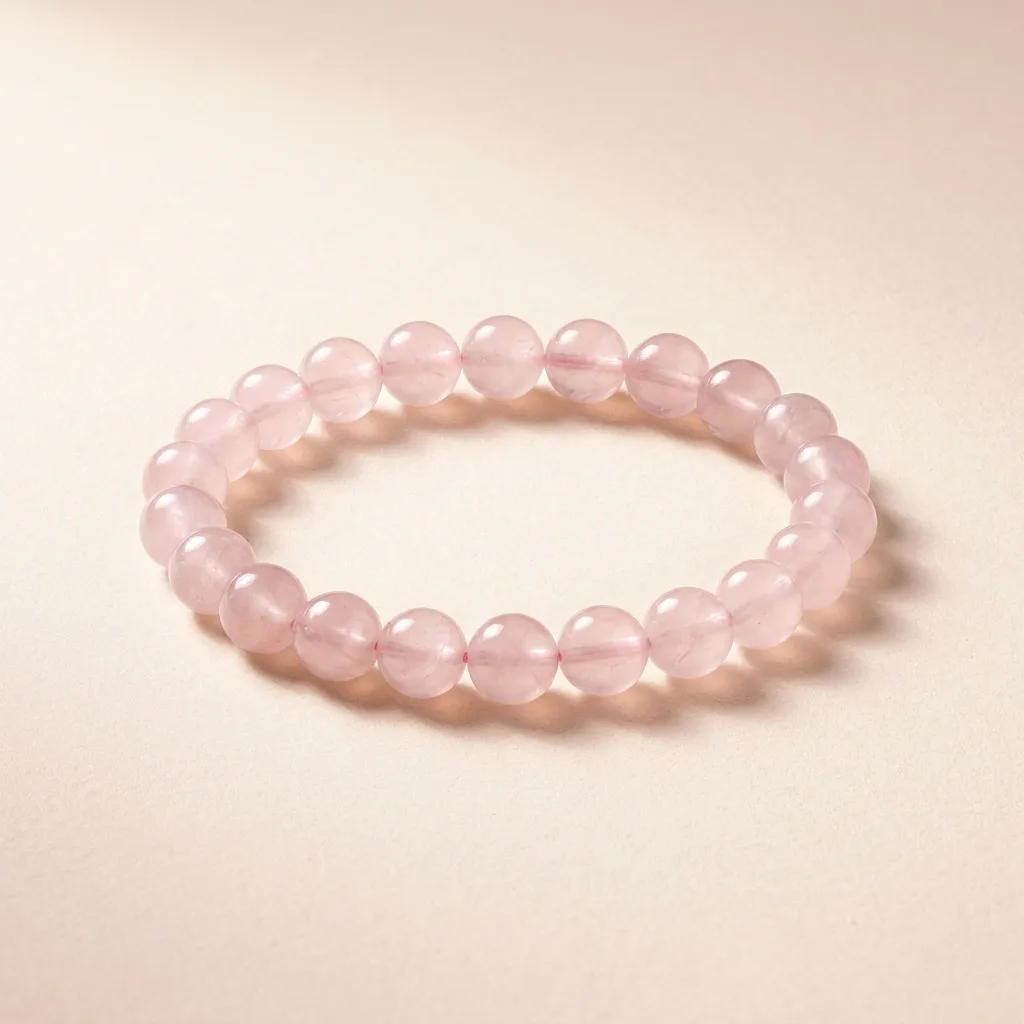 Natural Rose Quartz Stone Bracelet (8mm)